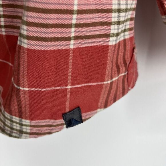 LL Bean Shirt Size Medium Womens Pink Plaid Whisper Lodge Flannel Top Button Up - Picture 4 of 8